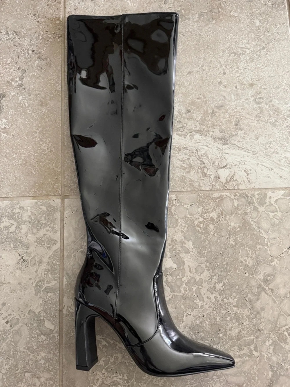 INC Orisa Over-The-Knee Boots in Black Patent, Size 9.5, NEW in Box